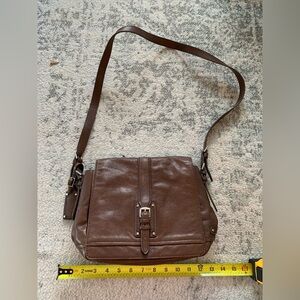 Tumi brown leather crossbody